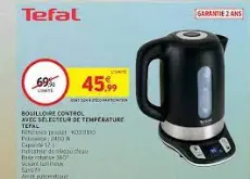Tefal Bouilloire Sans Fil 1.7L Noir