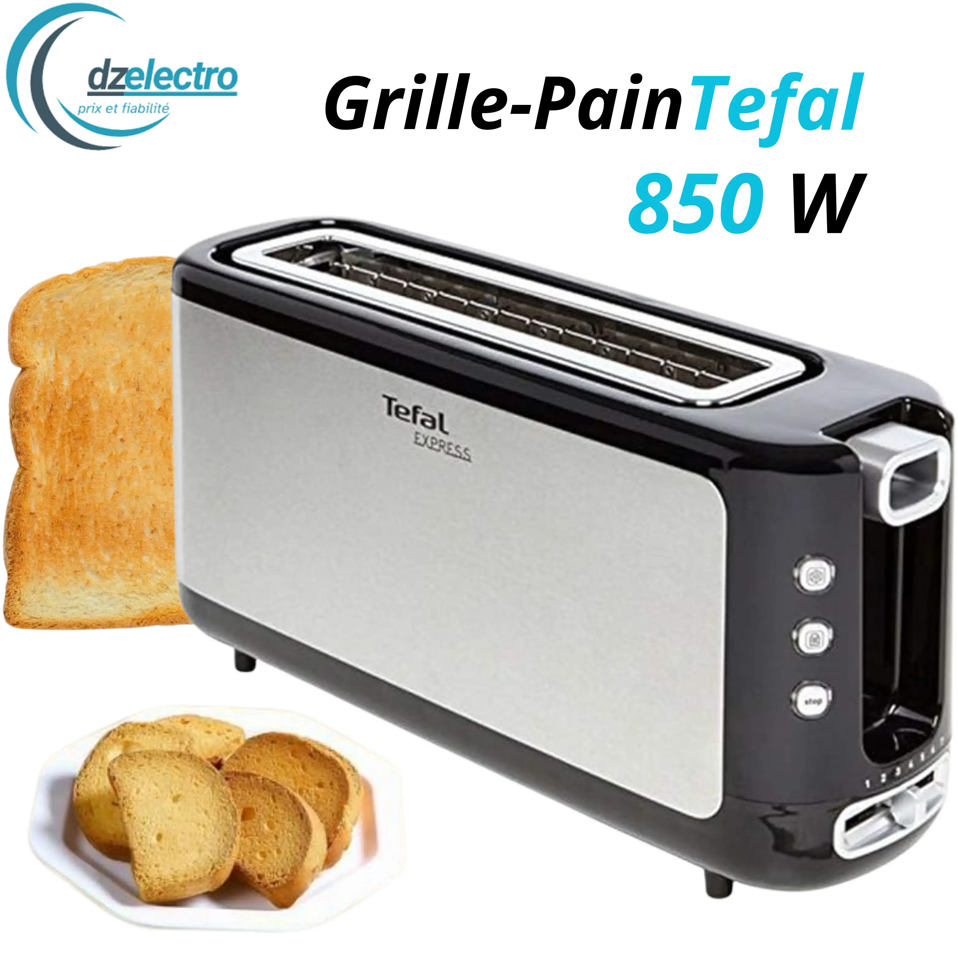 Tefal Grille-Pain 850W TL365ETR Inox