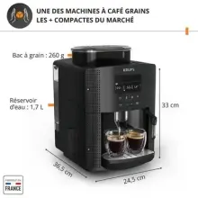 KRUPS Machine Expresso Broyeur EA815070 Écran LCD