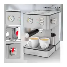 ProfiCook Cafetière Expresso PCES1209 20 Bars