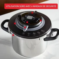 Seb cocotte minute clipso chef+ 6L 4programmes