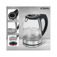 bomann bouilloire electrique en verre 1.7l  2200w Wks6032