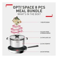 Tefal G737S325 Batterie Meal Prep 9 Pièces Induction