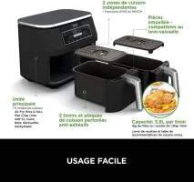 Ninja Foodi Dual Zone AF300EU Air Fryer 7,6 L 2400 W