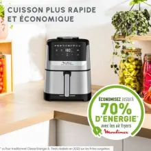 Friteuse Easy Fry Silence, 5L, Air fryer, Inox EZ552DF0