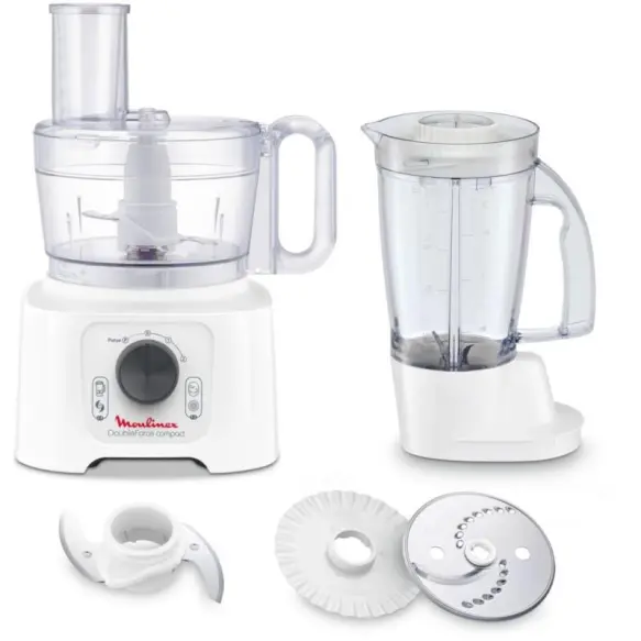 Moulinex FP542111 Robot Compact 19 Fonctions Blanc