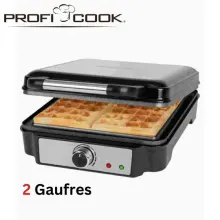 Gaufrier Proficook 2 Gaufres Inox 1000W PC-WA1240