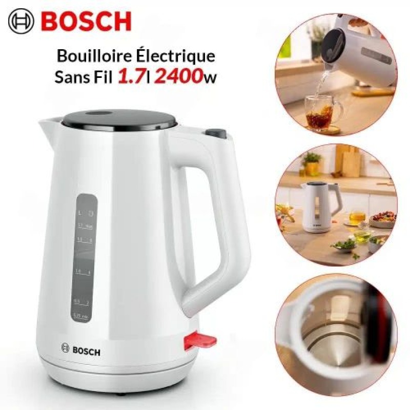 Bosch Bouilloire Sans Fil 1.7L 2400W TWK1M121