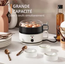 Krups Cuiseur à œufs pour jusqu'à 7 œufs avec verre doseur d'eau avec perce-œufs EG230115