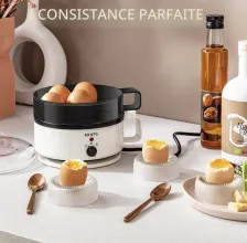 Krups Cuiseur à œufs pour jusqu'à 7 œufs avec verre doseur d'eau avec perce-œufs EG230115