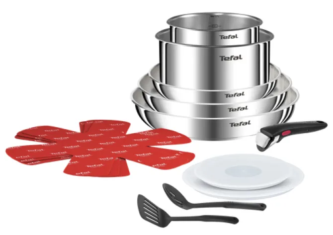 Tefal Batterie De Cuisine 13Pcs Inox Avec Poignée Amovible Induction Ingenio Emotion Tefal L896SD04